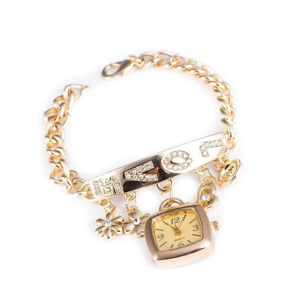 Love and Flowers Gold Bracelet Watch